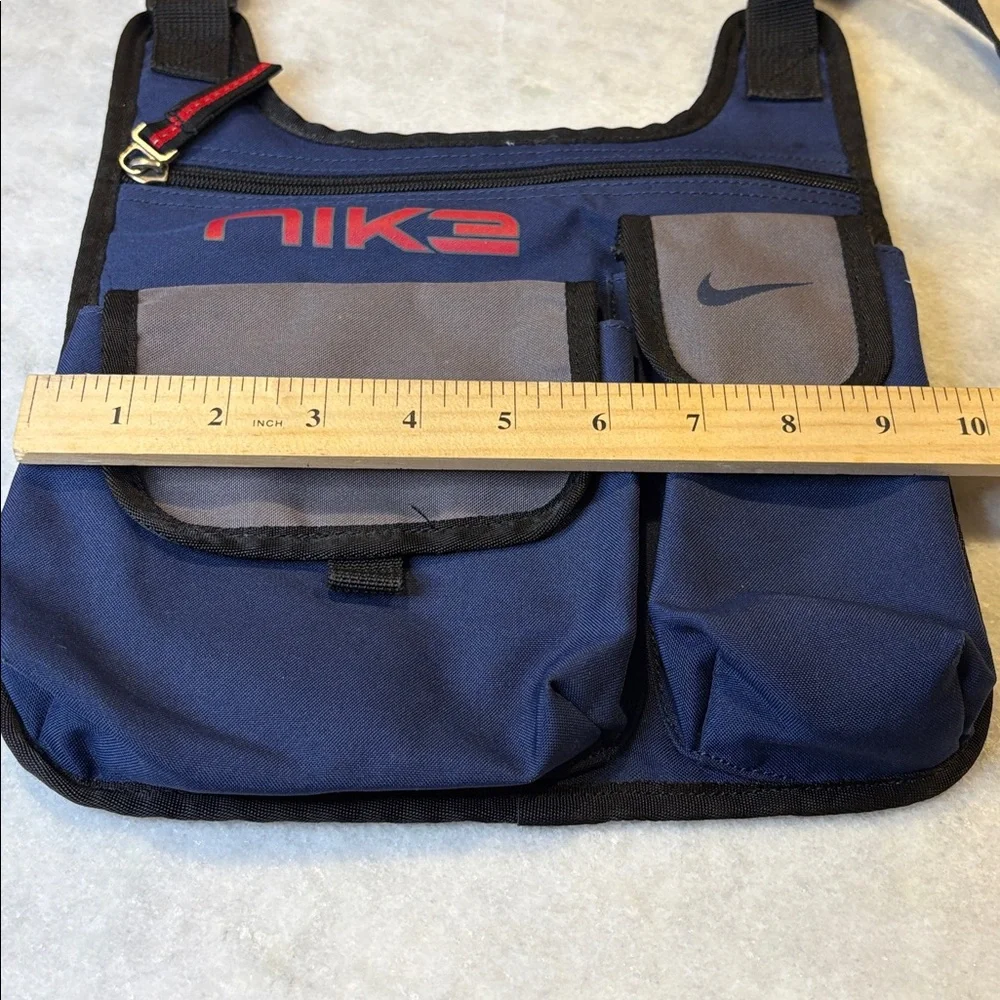 Vintage Rare Sling Messenger Bag Nike Blue Gray  Red Logo Crossbody